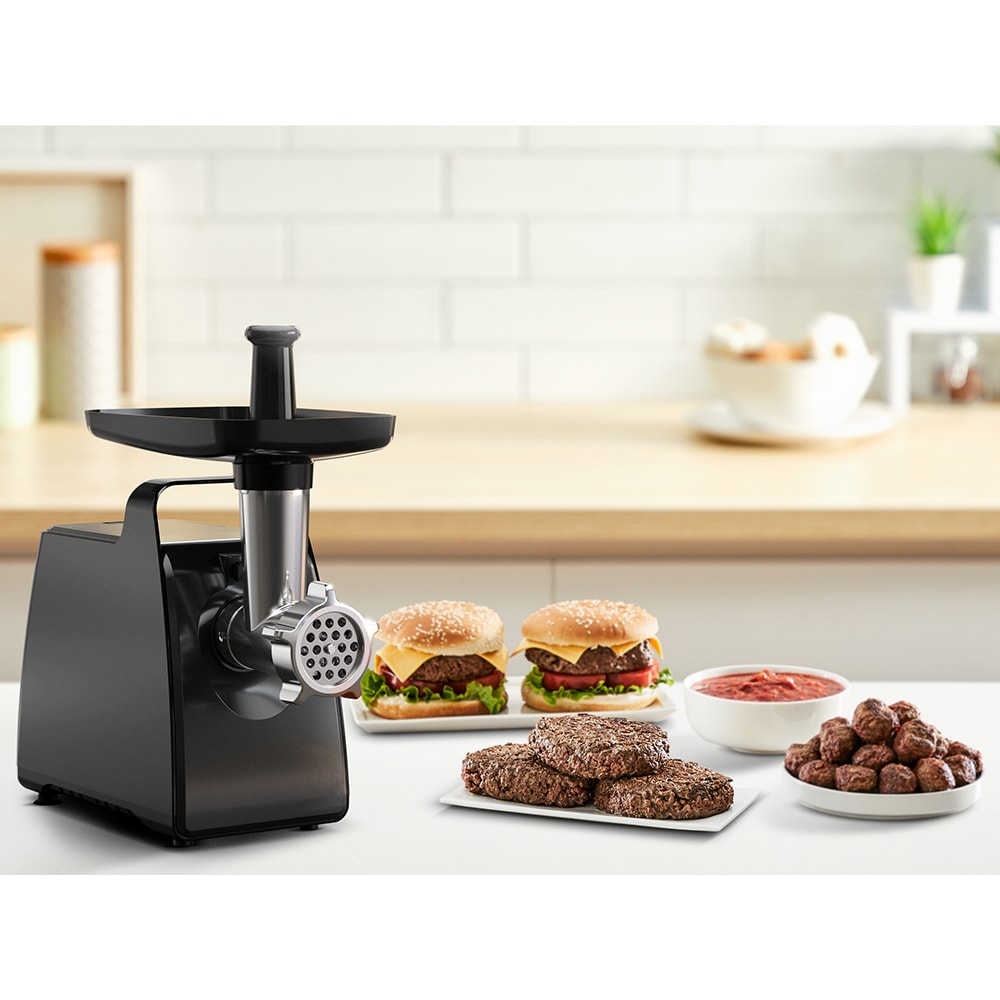 Masina de tocat carne TEFAL NE477838, 2.3kg/min, 2000W, accesoriu carnati/suc de rosii/kebbe, negru