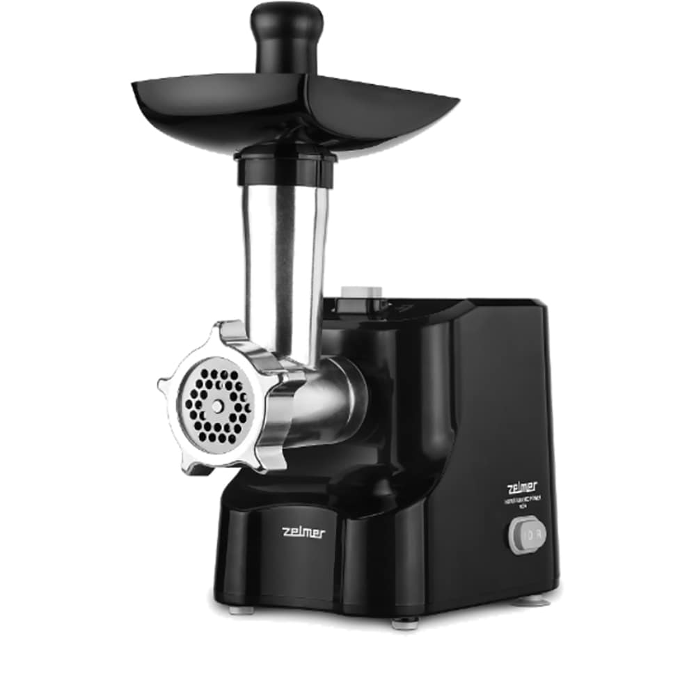 Masina de tocat carne ZELMER ZMM1530B, 1.5kg/min, 1500W, accesoriu carnati/feliere/razuire, argintiu-negru