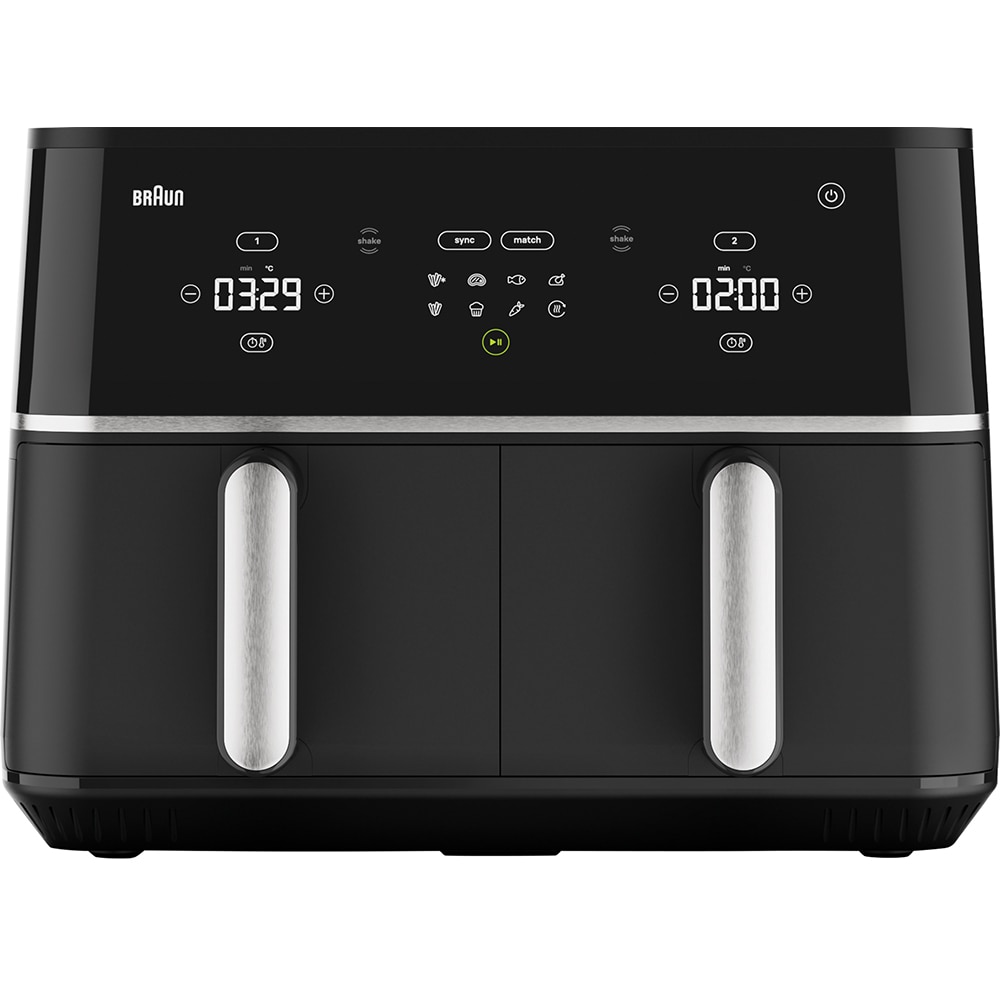 Friteuza cu aer cald dubla BRAUN TwinCook 5 TD5030IBK, 10l, 2.4kg, 2400W, negru-argintiu