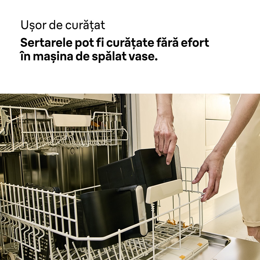 Friteuza cu aer cald dubla BRAUN TwinCook 5 TD5030IBK, 10l, 2.4kg, 2400W, negru-argintiu