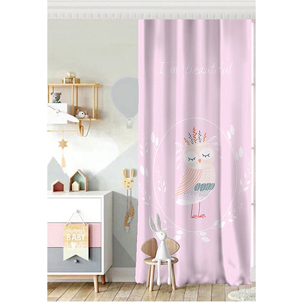 Draperie Mila Home Bird, rejansa, 140 x 200 cm, semiopac, roz