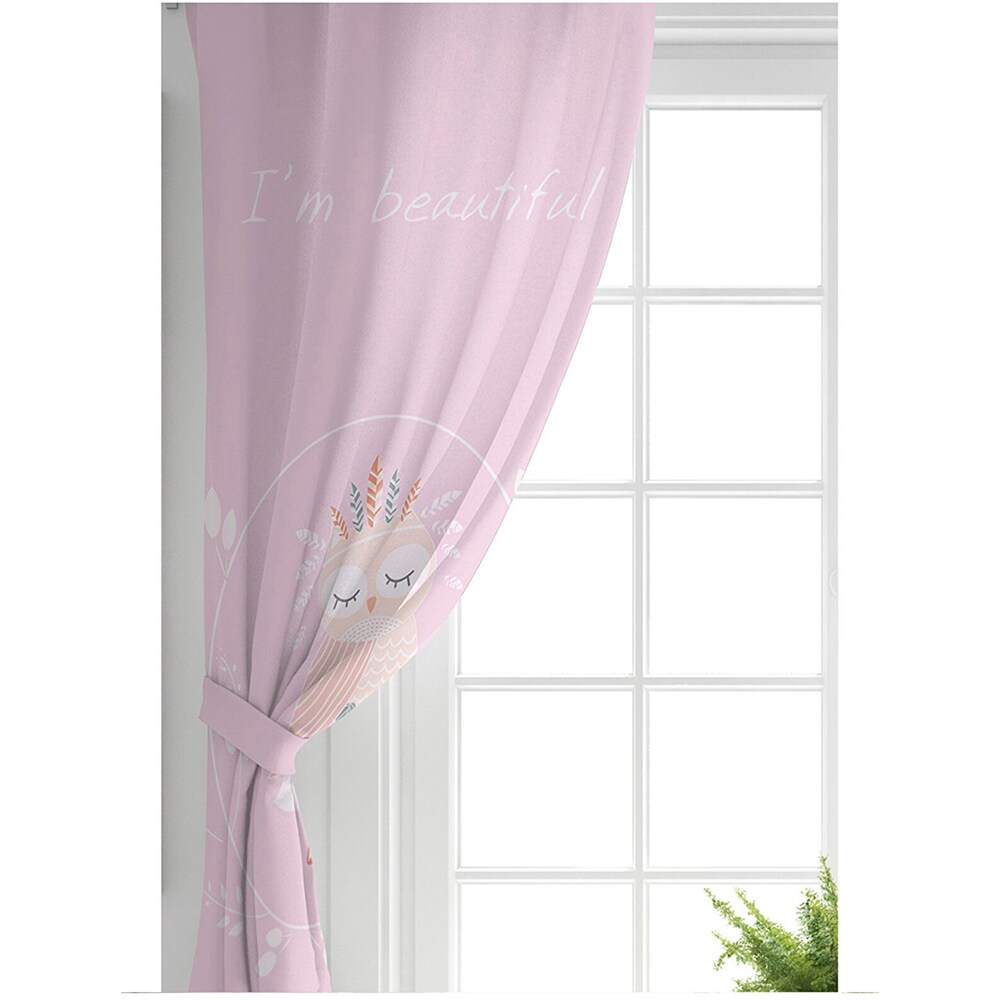 Draperie Mila Home Bird, rejansa, 140 x 200 cm, semiopac, roz