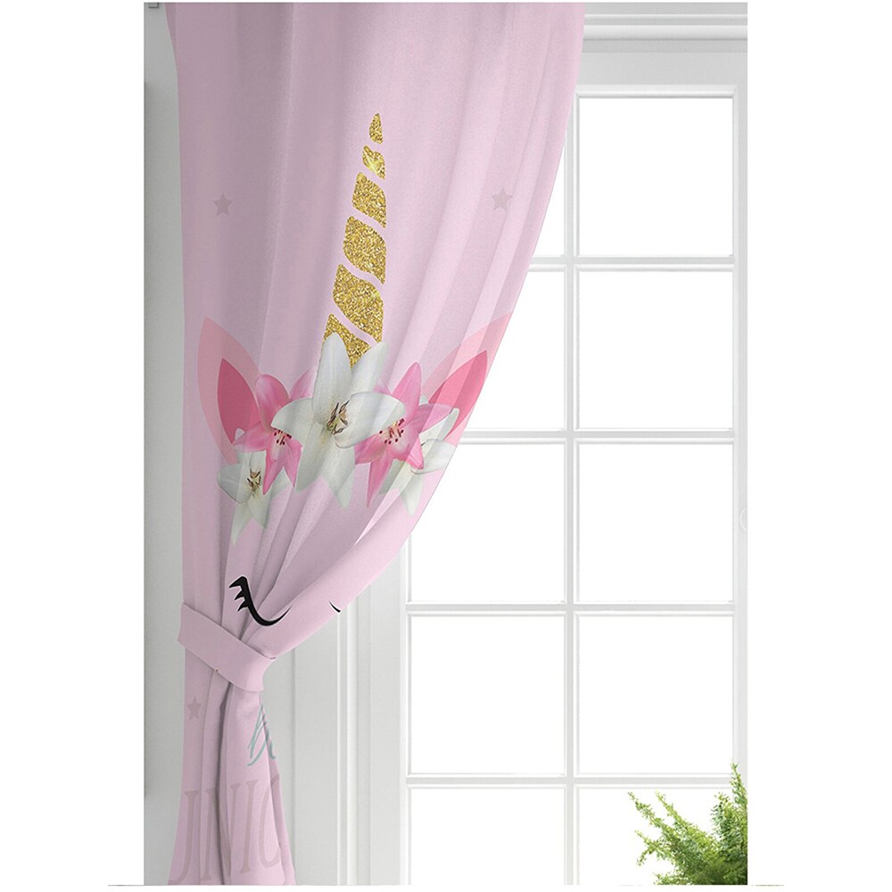Draperie Mila Home Unicorn, rejansa, 140 x 200 cm, semiopac, roz