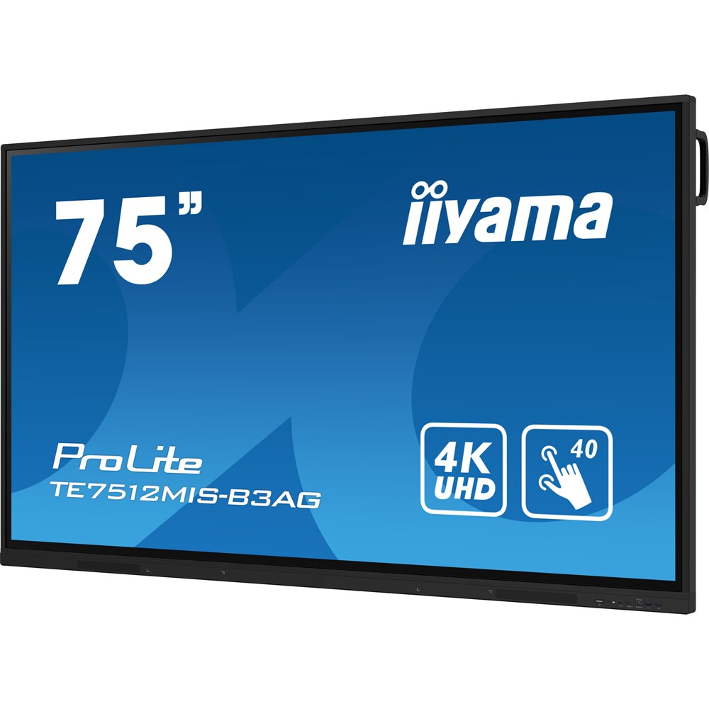 Display profesional IIYAMA ProLite TE7512MIS-B3AG, 75", 4K UHD Touch, 60Hz, negru