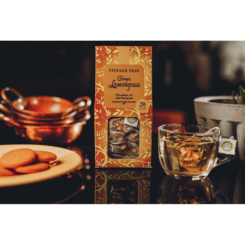 Ceai infuzie VINTAGE TEAS Ginger Cut with Lemongrass, 40g, 20 buc