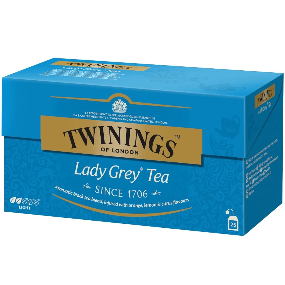 Ceai negru TWININGS Lady Grey, 25 buc, 50g