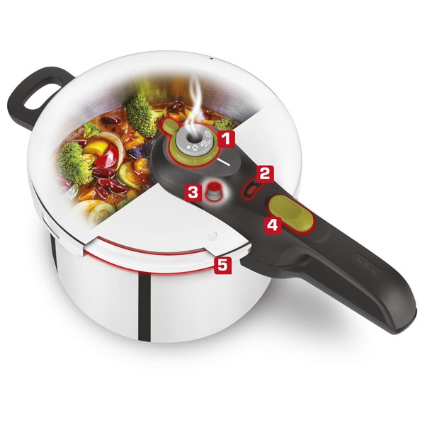 Oala sub presiune TEFAL Secure 5 Neo, 8l, 25cm, inox, argintiu
