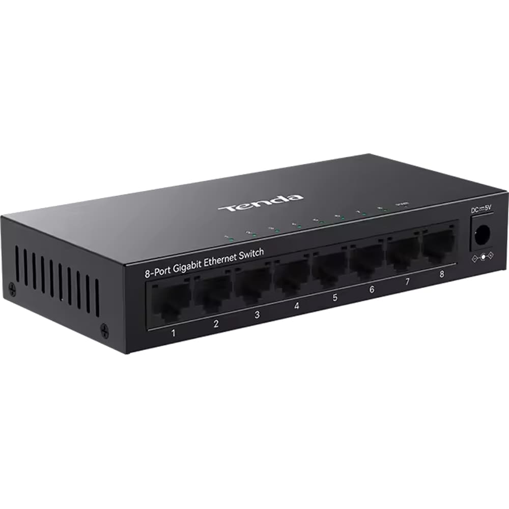 Switch TENDA TEG1008M, 8 porturi Gigabit, negru