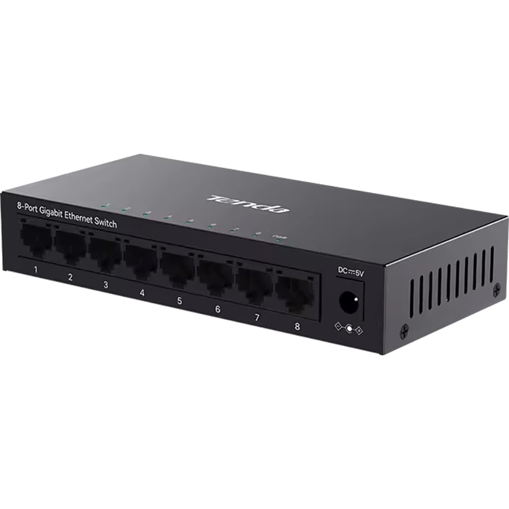 Switch TENDA TEG1008M, 8 porturi Gigabit, negru