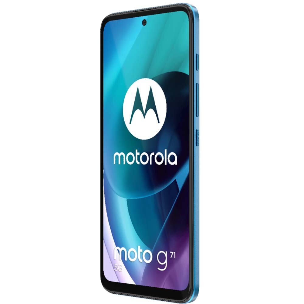 Telefon MOTOROLA Moto G71 5G, 128GB, 6GB RAM, Dual SIM, Arctic Blue