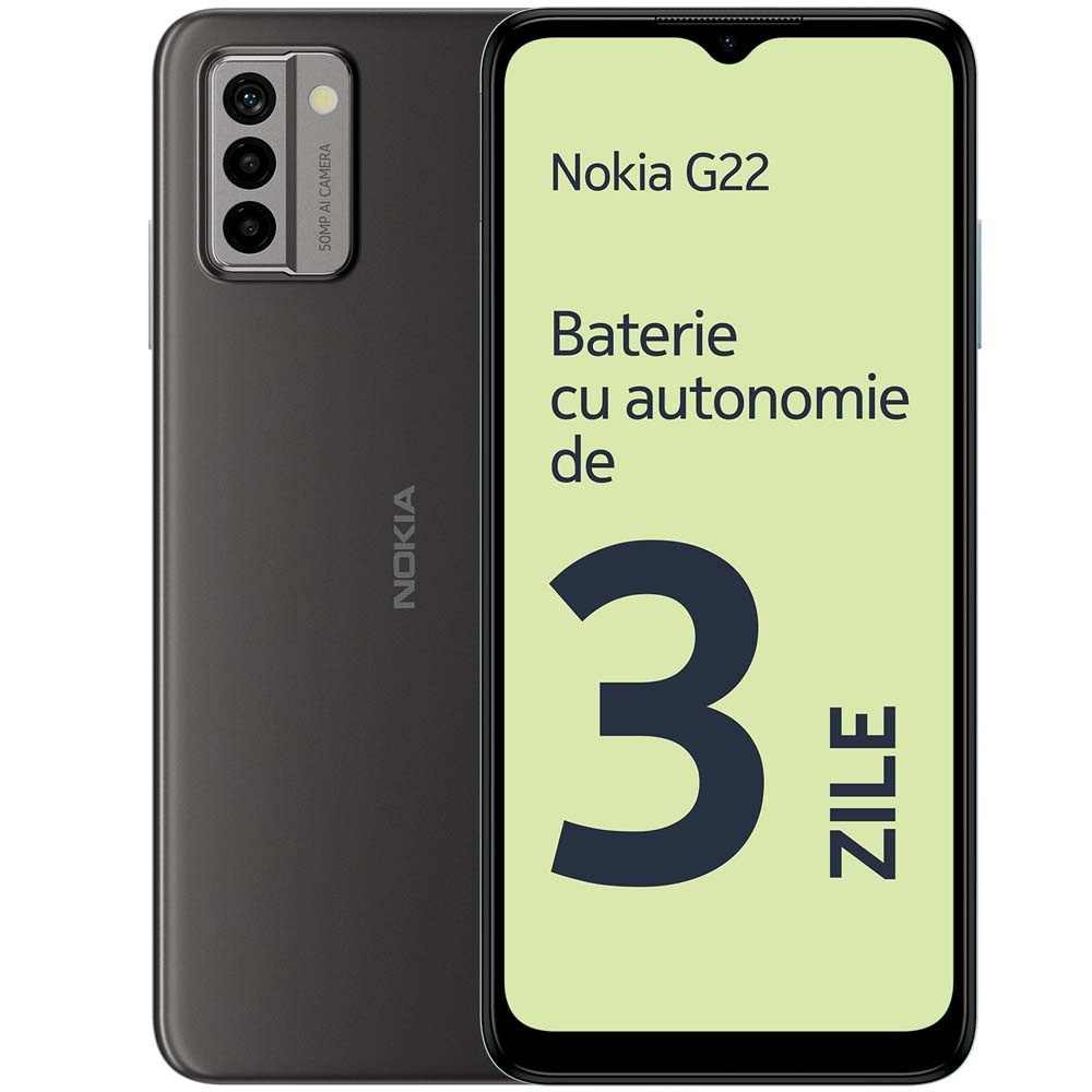 Telefon NOKIA G22, 64GB, 4GB RAM, Dual SIM, Meteor Gray