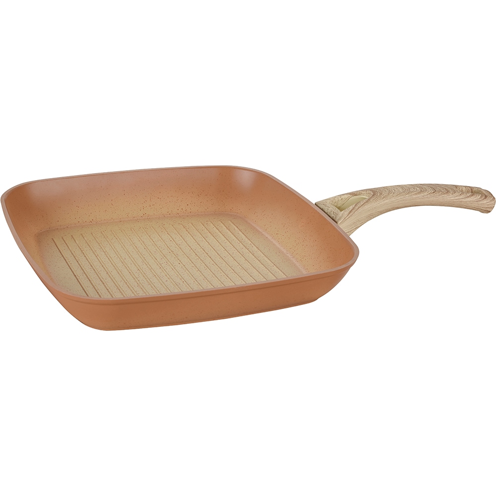 Tigaie grill AMERCOOK Terracotta AC0108508.28, 28 cm, aluminiu presat, aramiu