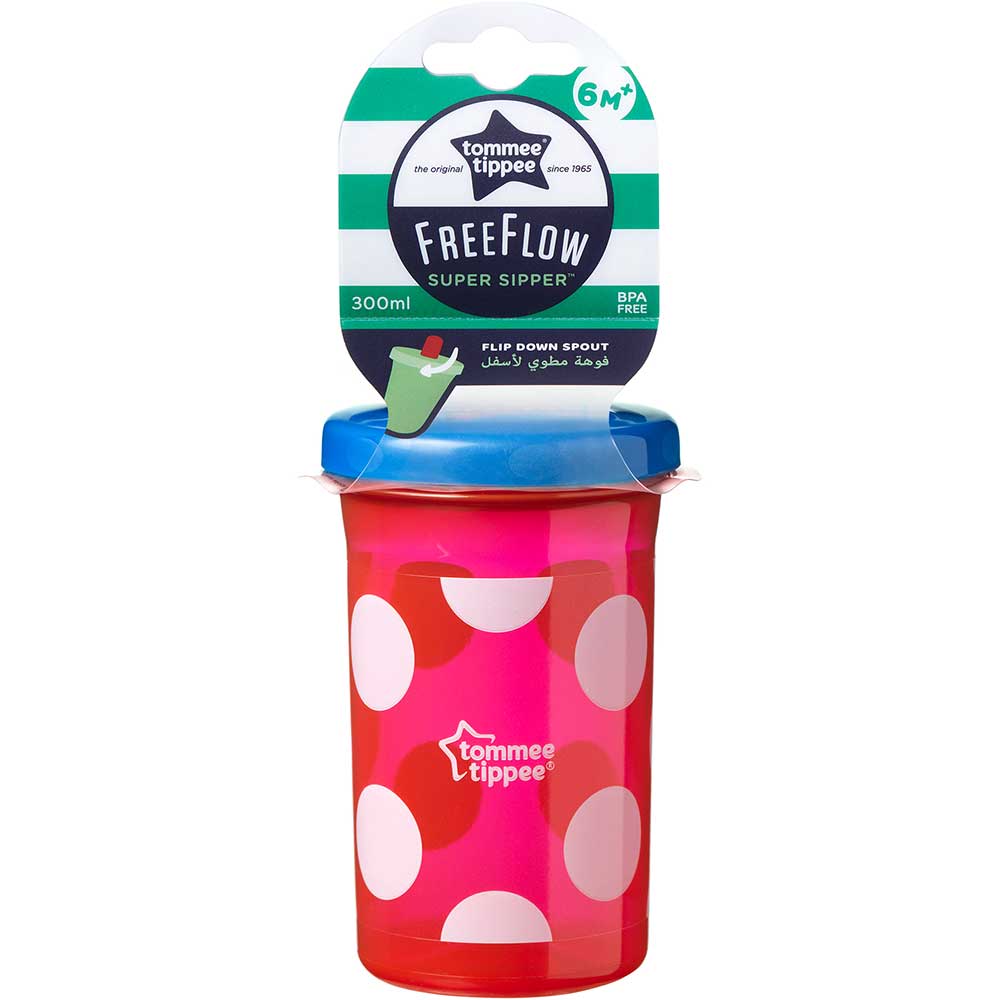 Cana TOMMEE TIPPEE Super Sipper 44402287, 6 luni+, 300 ml, rosu