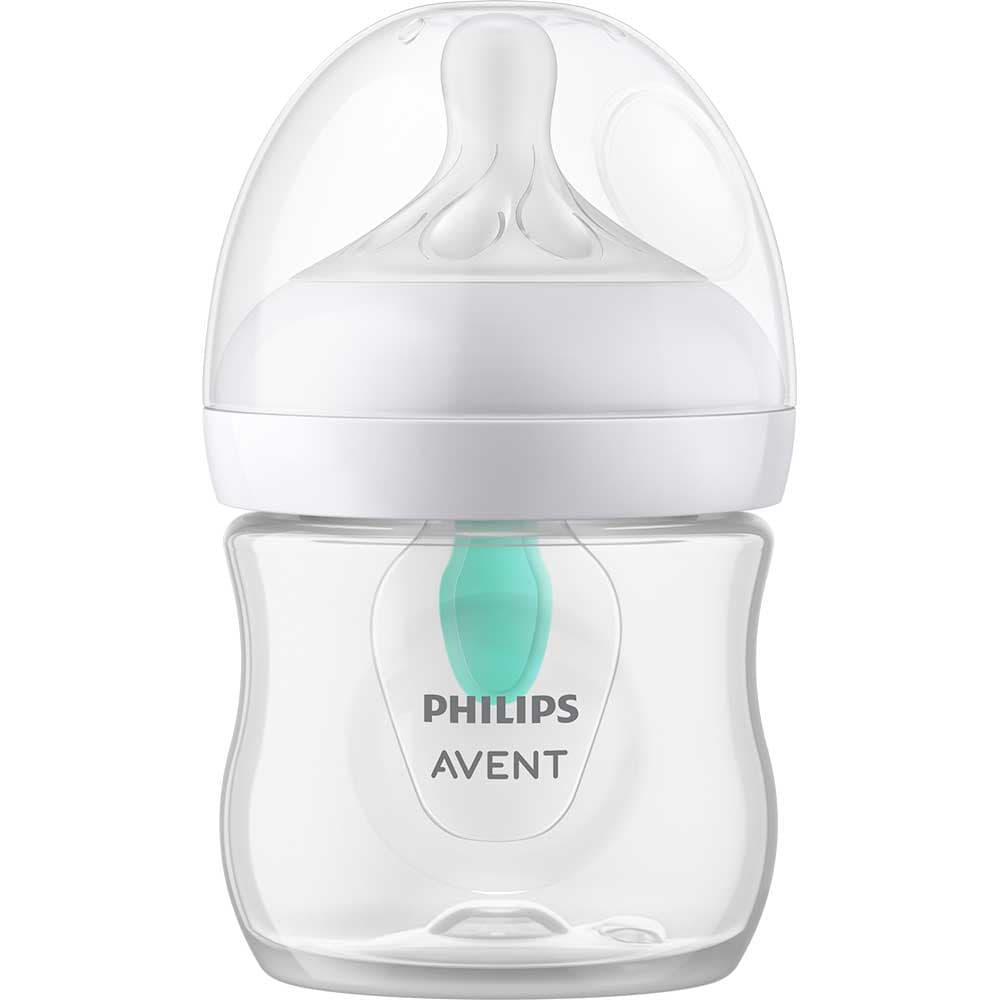 Set PHILIPS AVENT Natural Response SCD657/11: 2 biberoane 125ml + 2 biberoane 260ml + 2 dispozitive AirFree + suzeta + perie biberon, flux lent, 0 luni+, multicolor