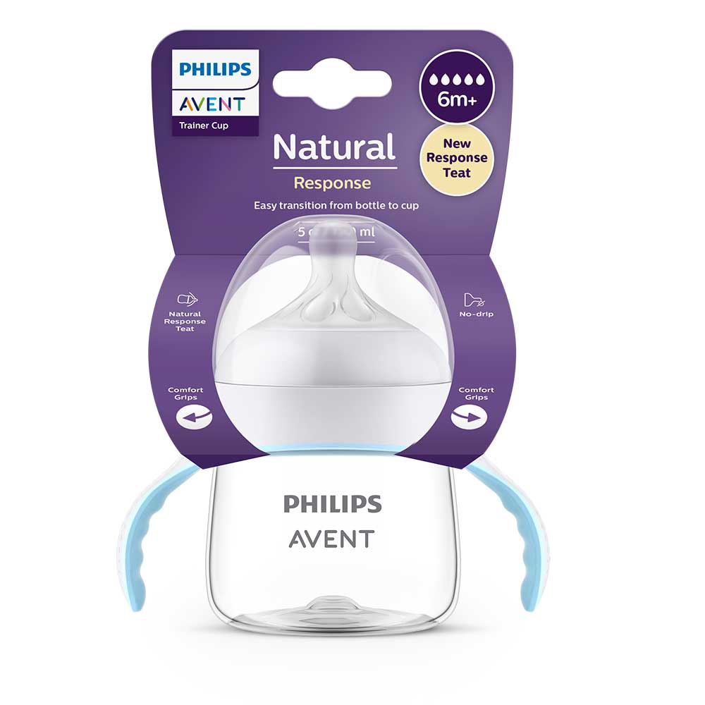Cana tranzitie PHILIPS AVENT Natural Response SCF263/61, 6 luni+, 150ml, alb-bleu