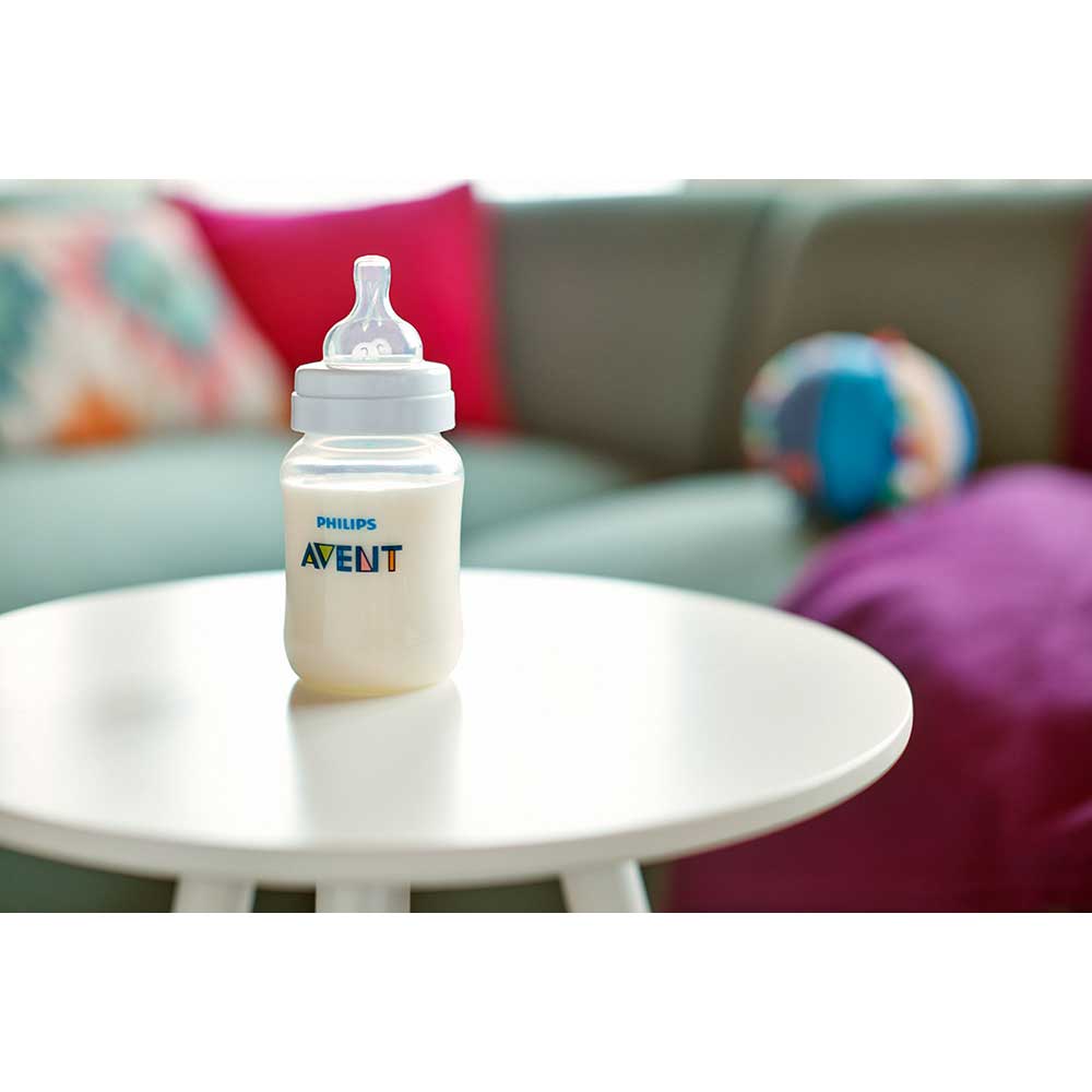 Biberon anticolici PHILIPS AVENT SCY103/01, flux lent, 1 luna+, 260ml, alb-transparent