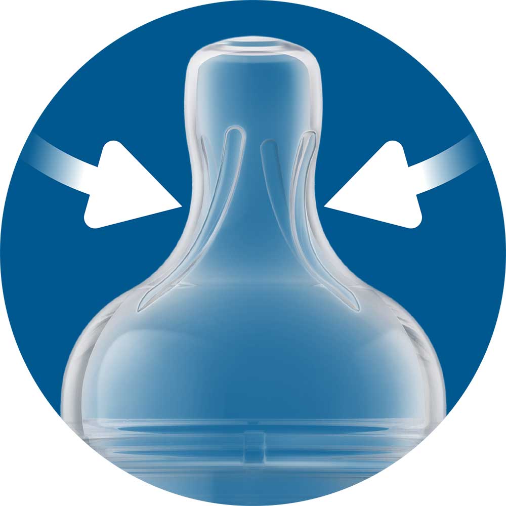 Biberon anticolici PHILIPS AVENT SCY103/01, flux lent, 1 luna+, 260ml, alb-transparent