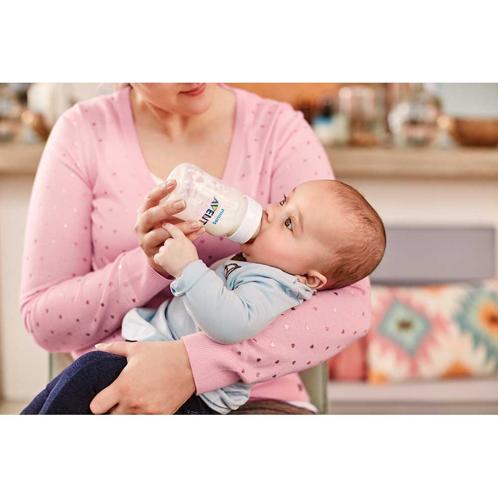 Biberon anticolici PHILIPS AVENT SCY103/01, flux lent, 1 luna+, 260ml, alb-transparent
