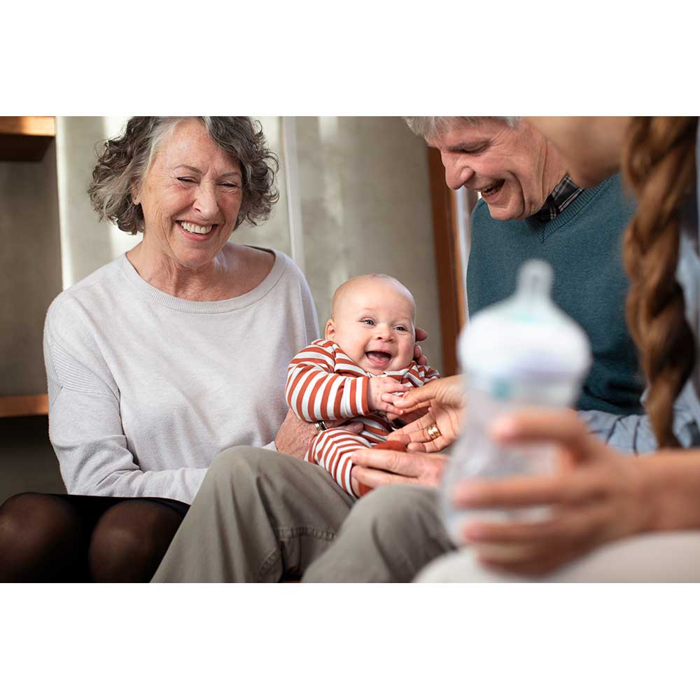 Biberon cu dispozitiv anticolici PHILIPS AVENT Natural Response Airfree SCY673/01, flux mediu, 1 luna+, 260ml, alb-verde