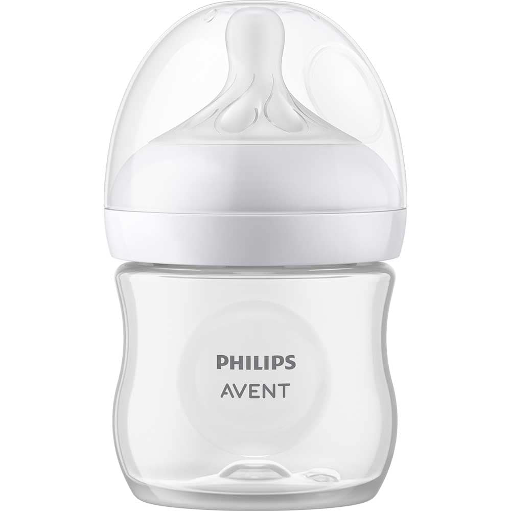Biberon PHILIPS AVENT Natural Response SCY900/01, flux lent, 0 luni+, 125ml, alb-transparent