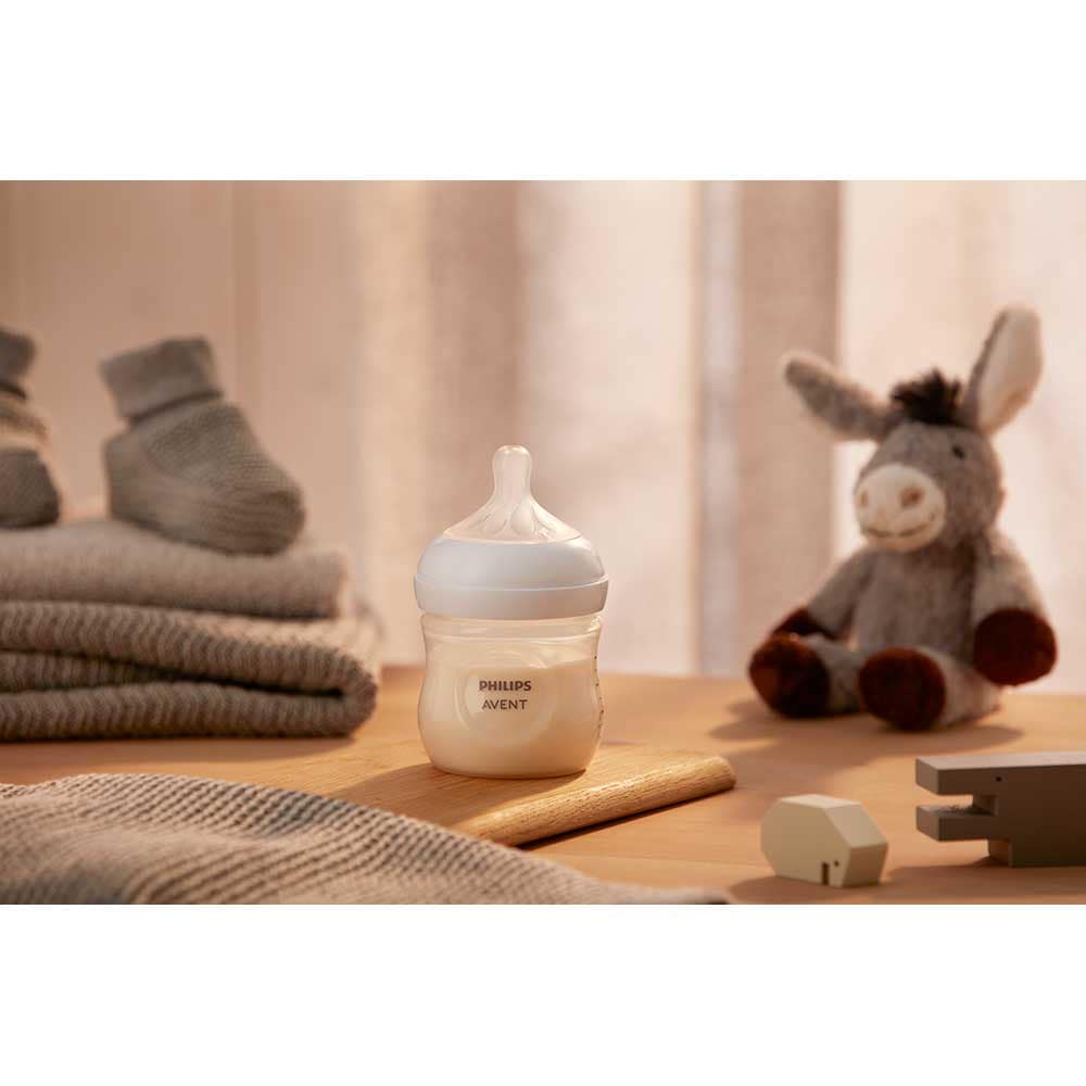 Biberon PHILIPS AVENT Natural Response SCY900/01, flux lent, 0 luni+, 125ml, alb-transparent