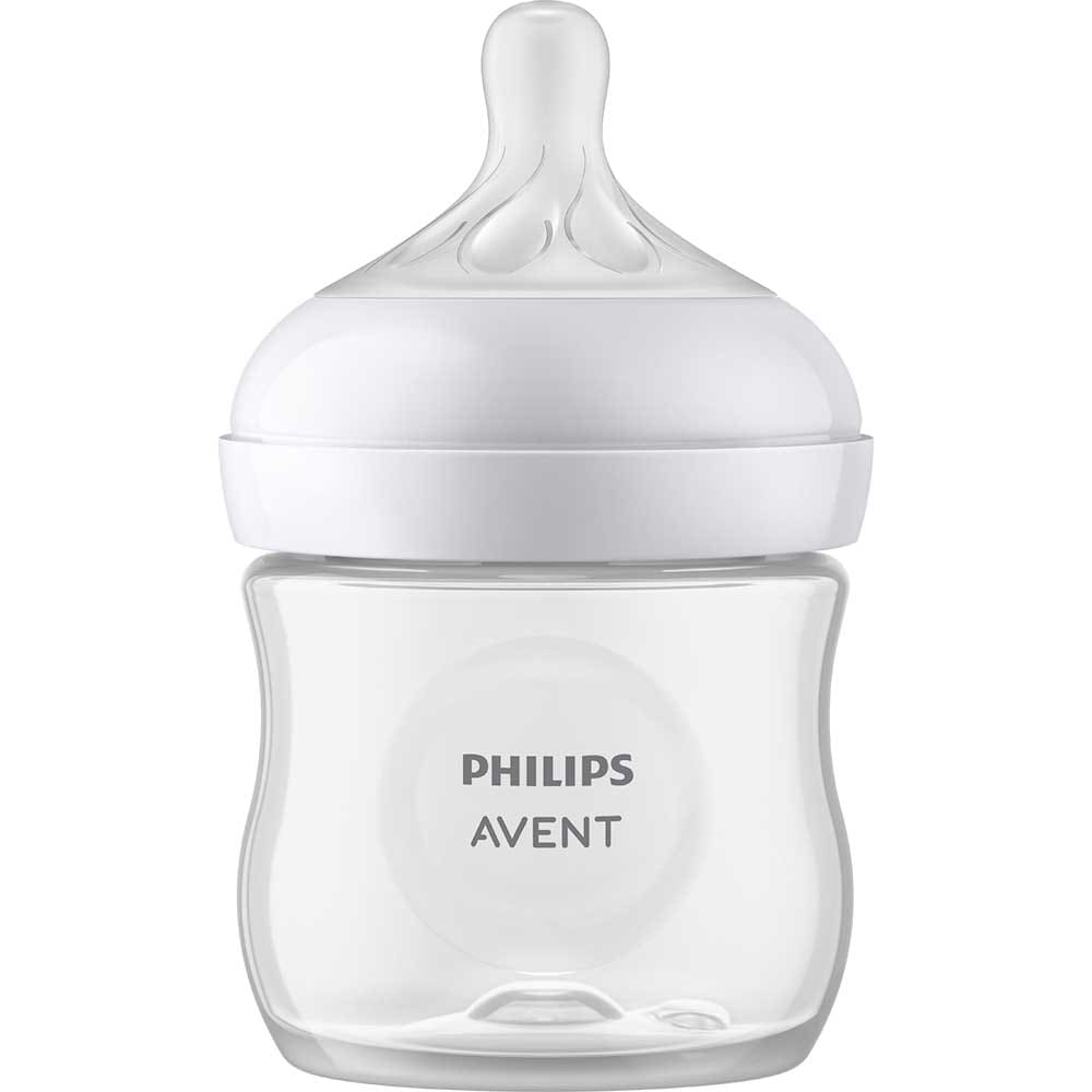 Biberon PHILIPS AVENT Natural Response SCY900/01, flux lent, 0 luni+, 125ml, alb-transparent
