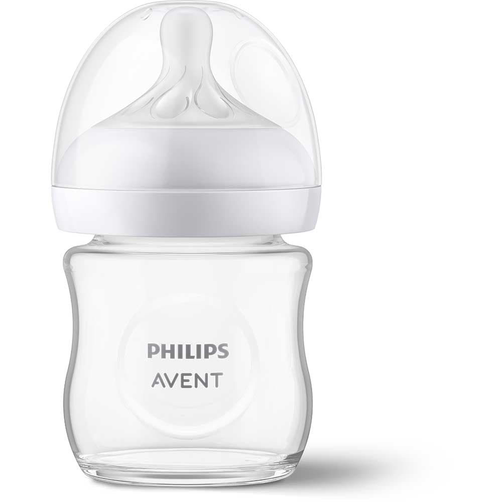 Biberon PHILIPS AVENT Natural Response SCY930/01, flux lent, 0 luni+, 120ml, alb-transparent