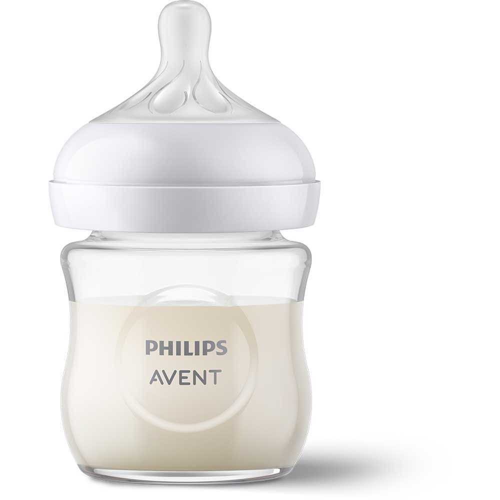 Biberon PHILIPS AVENT Natural Response SCY930/01, flux lent, 0 luni+, 120ml, alb-transparent