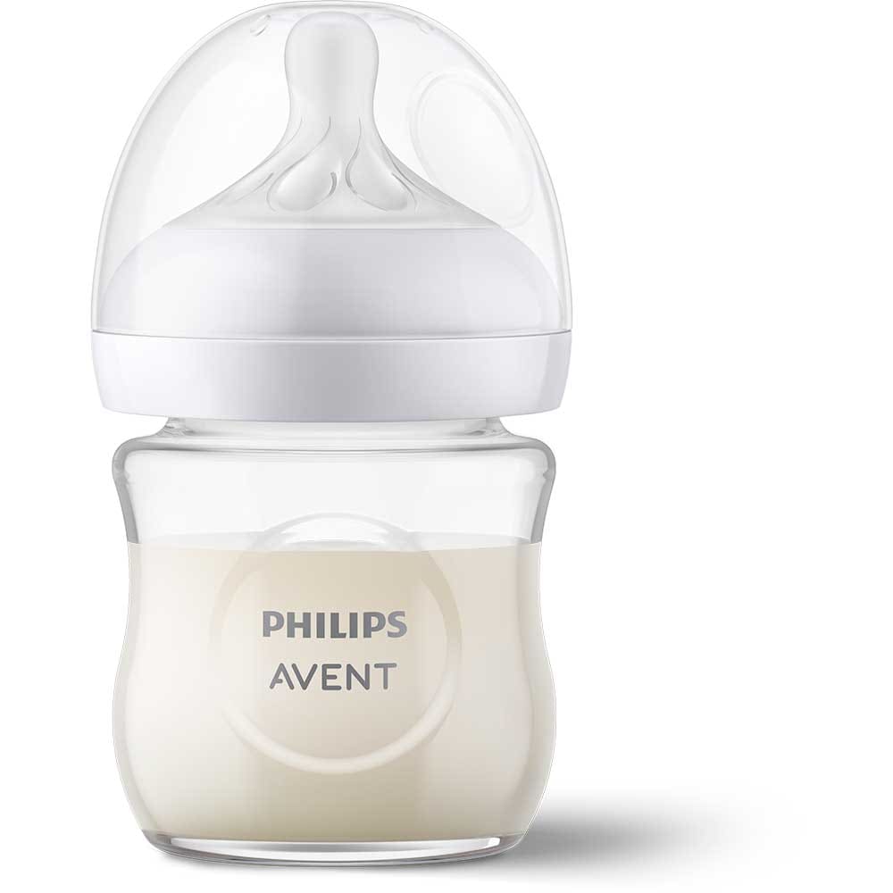 Biberon PHILIPS AVENT Natural Response SCY930/01, flux lent, 0 luni+, 120ml, alb-transparent