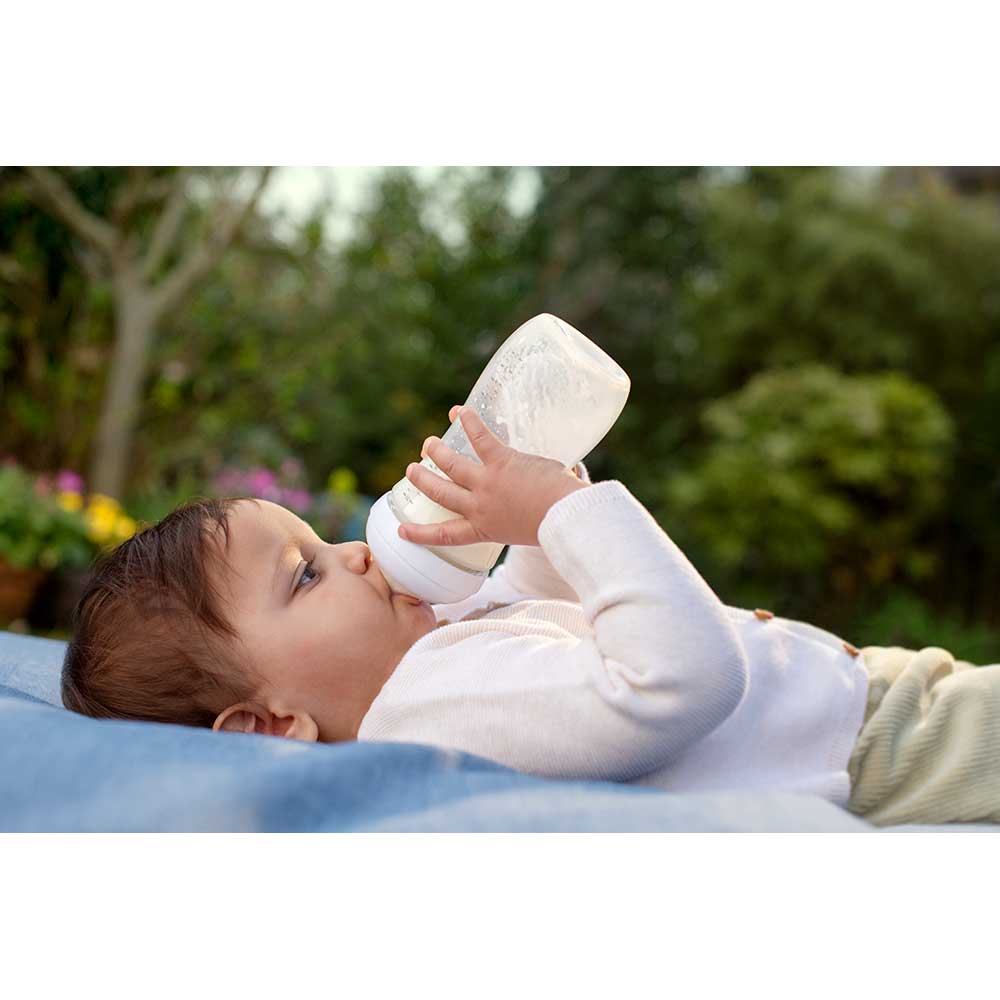 Biberon PHILIPS AVENT Natural Response SCY933/01, flux lent, 1 luna+, 240ml, alb-transparent