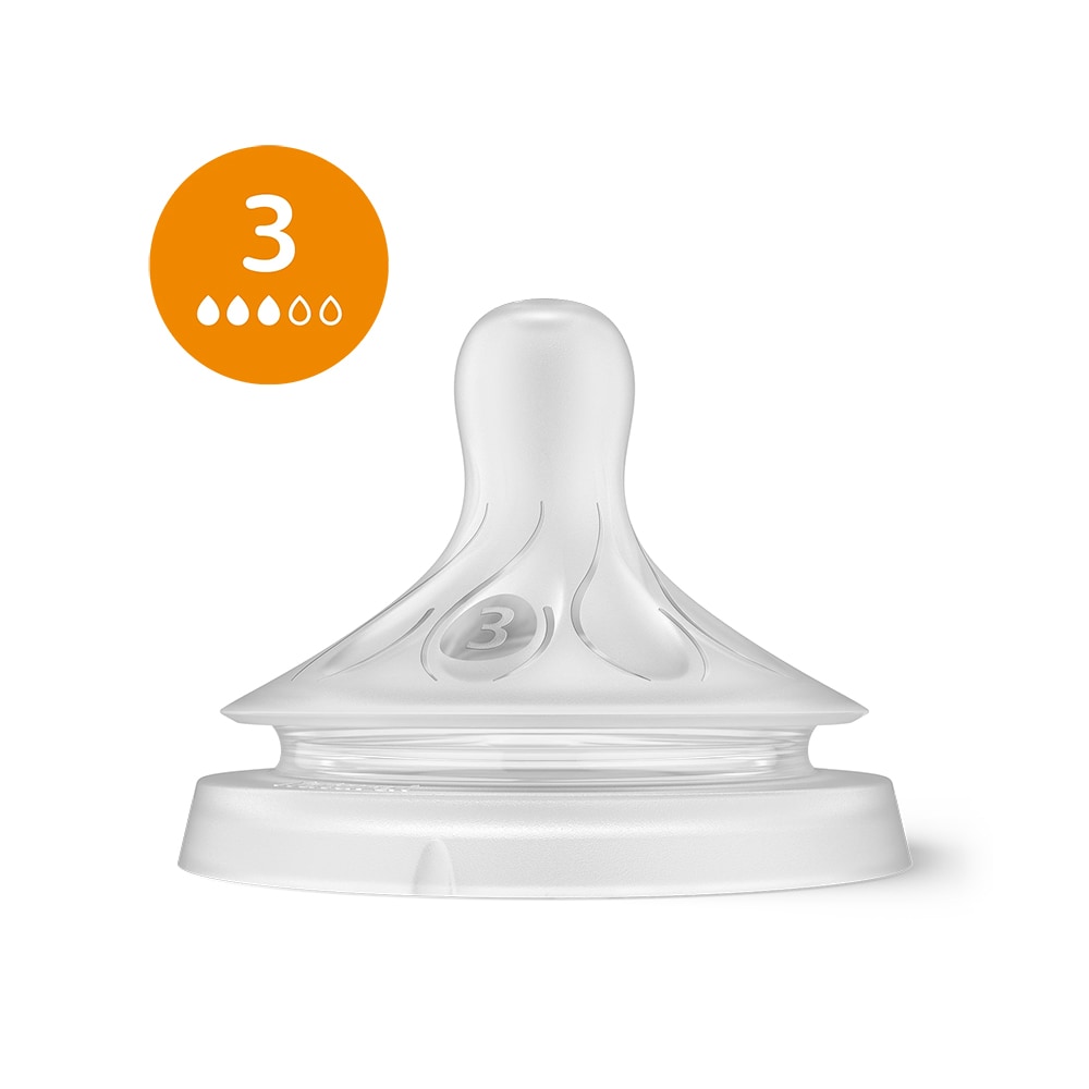 Set tetine PHILIPS AVENT Natural Response SCY960/03, 3 debite, 6 luni+, 3 buc, silicon