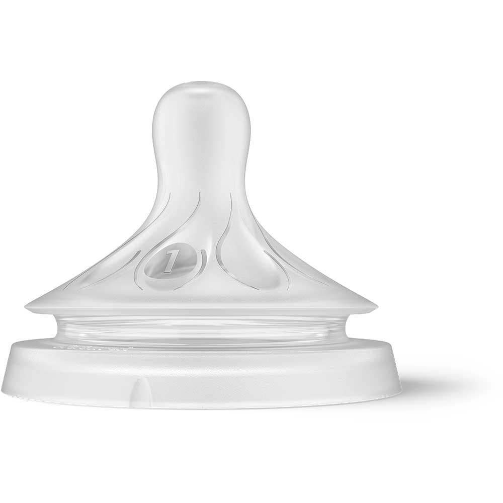 Set tetine PHILIPS AVENT Natural Response SCY961/02, flux nou-nascut, 0 luni+, 2 buc, silicon