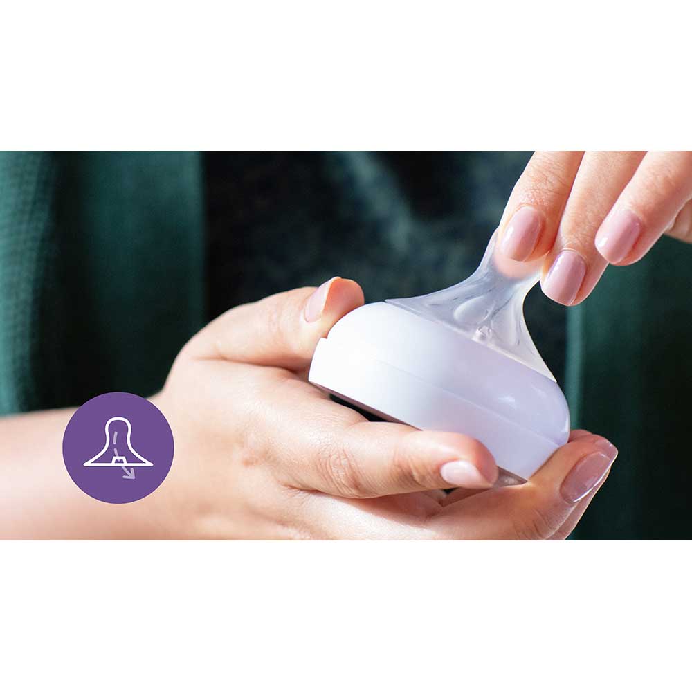 Set tetine PHILIPS AVENT Natural Response SCY964/02, flux mediu, 3 luni+, 2 buc, silicon