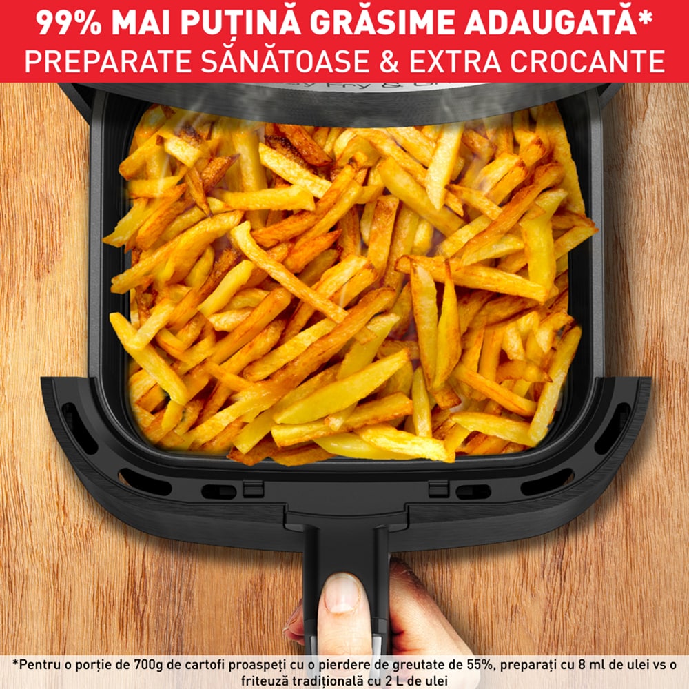 Friteuza cu aer cald TEFAL Easy Fry&Gril EY505815, 1.2kg, 4.2l, 1400W, negru-argintiu