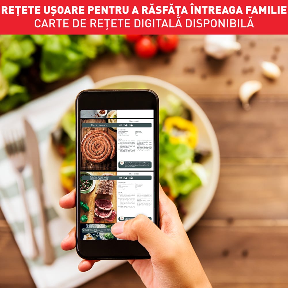 Friteuza cu aer cald TEFAL Easy Fry&Gril EY505815, 1.2kg, 4.2l, 1400W, negru-argintiu