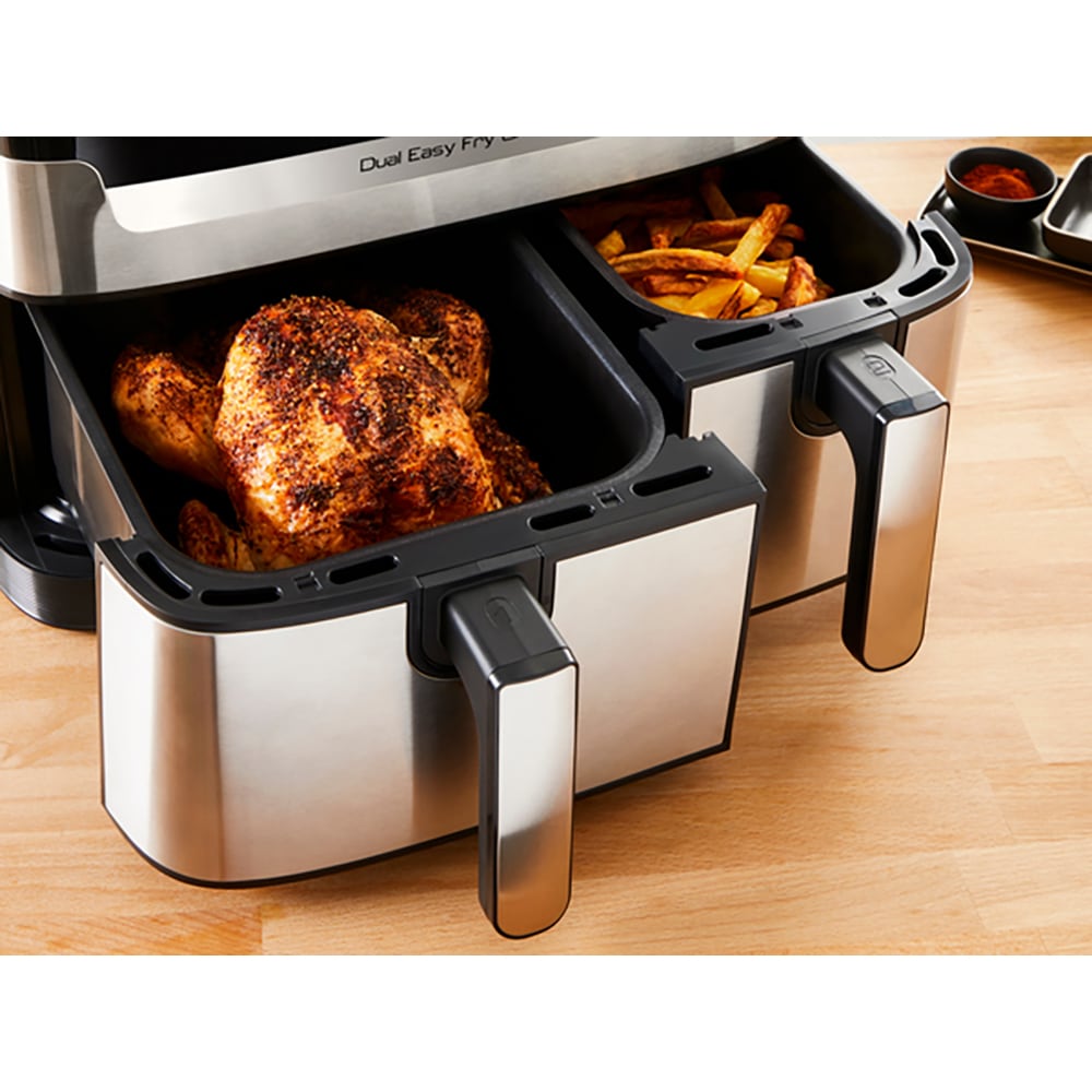 Friteuza dubla TEFAL Easy Fry&Gril EY905D10, 2.4kg, 8.3l, 2700W, negru-argintiu