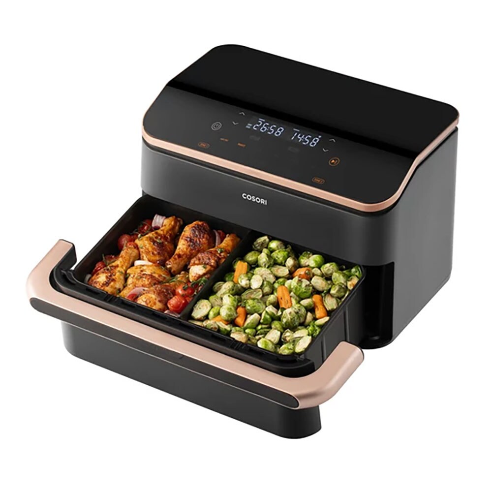 Friteuza cu aer cald dubla COSORI CAF-TF101S-AEUR-204A, 10l, 2800W, negru-auriu