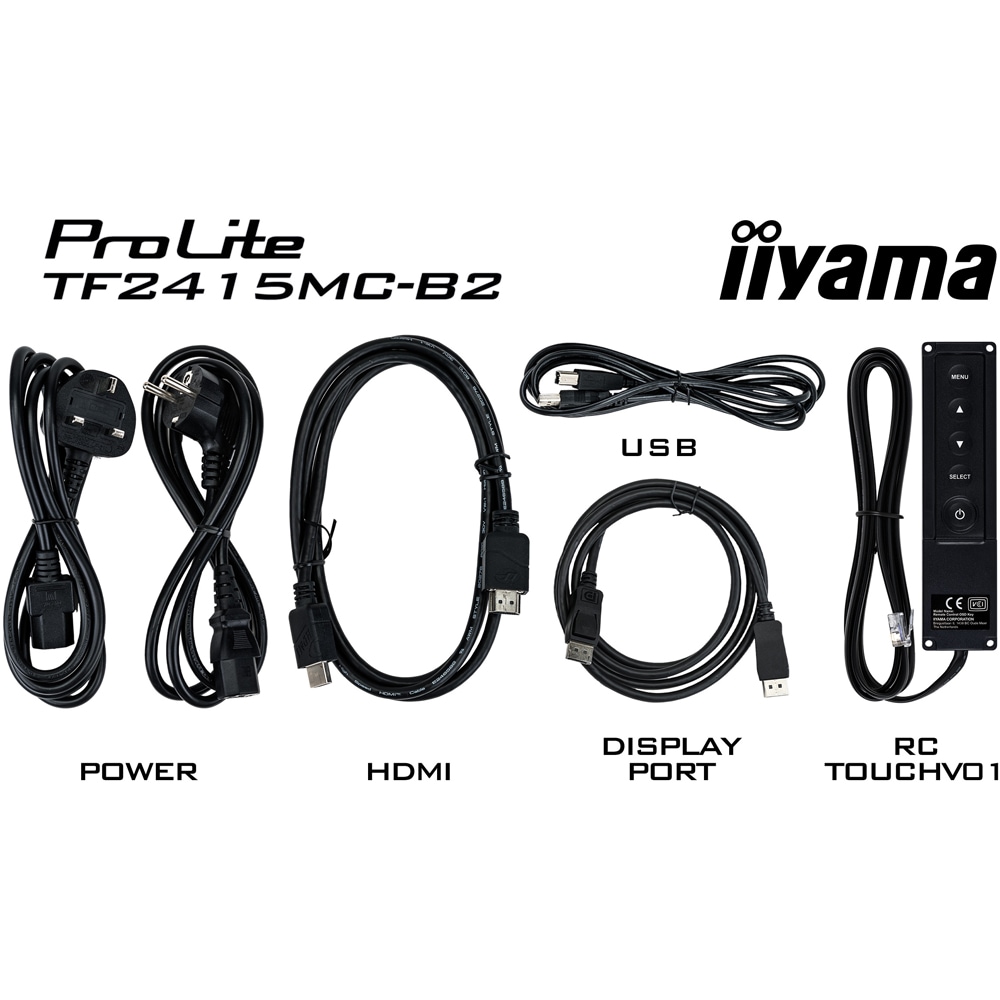 Monitor LED VA IIYAMA ProLite TF2415MC-B2, 23.8", Touch, Full HD, 60Hz, negru