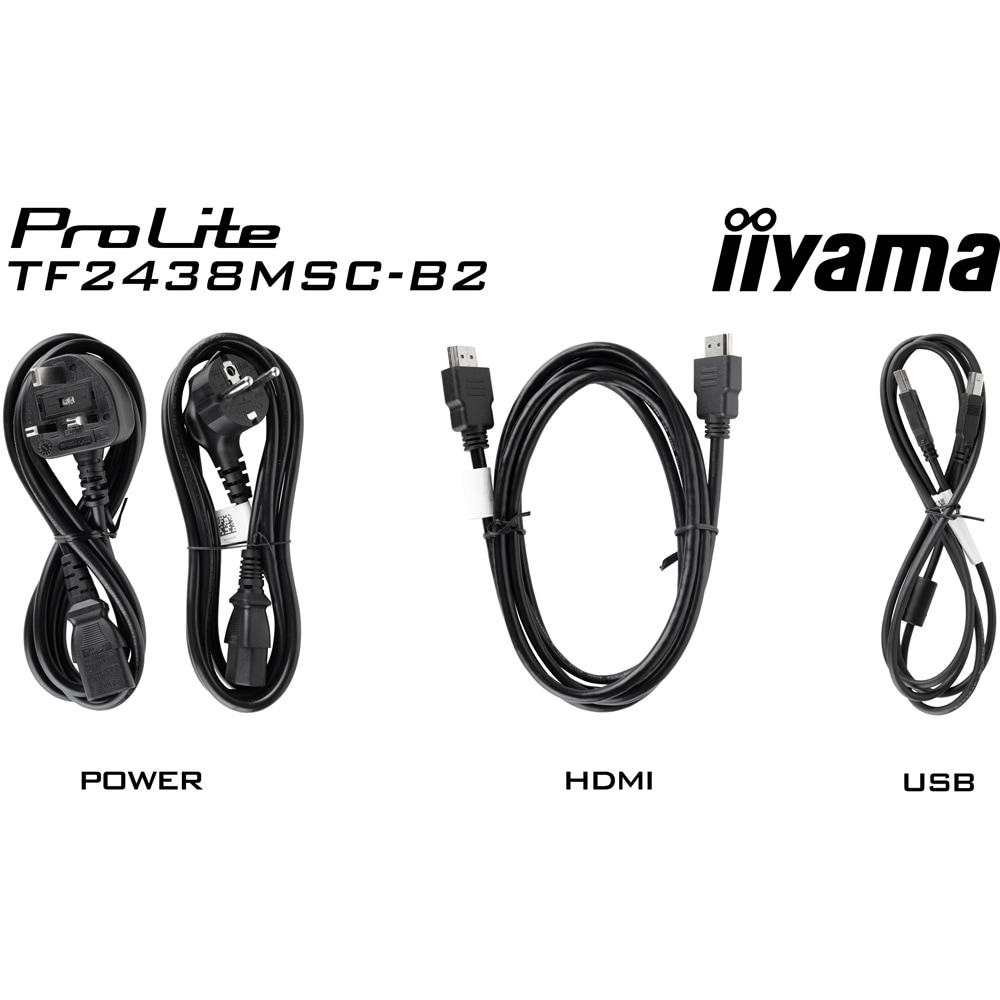 Monitor LED IPS IIYAMA ProLite TF2438MSC-B2, 23.8", Touch, Full HD, 120Hz, negru
