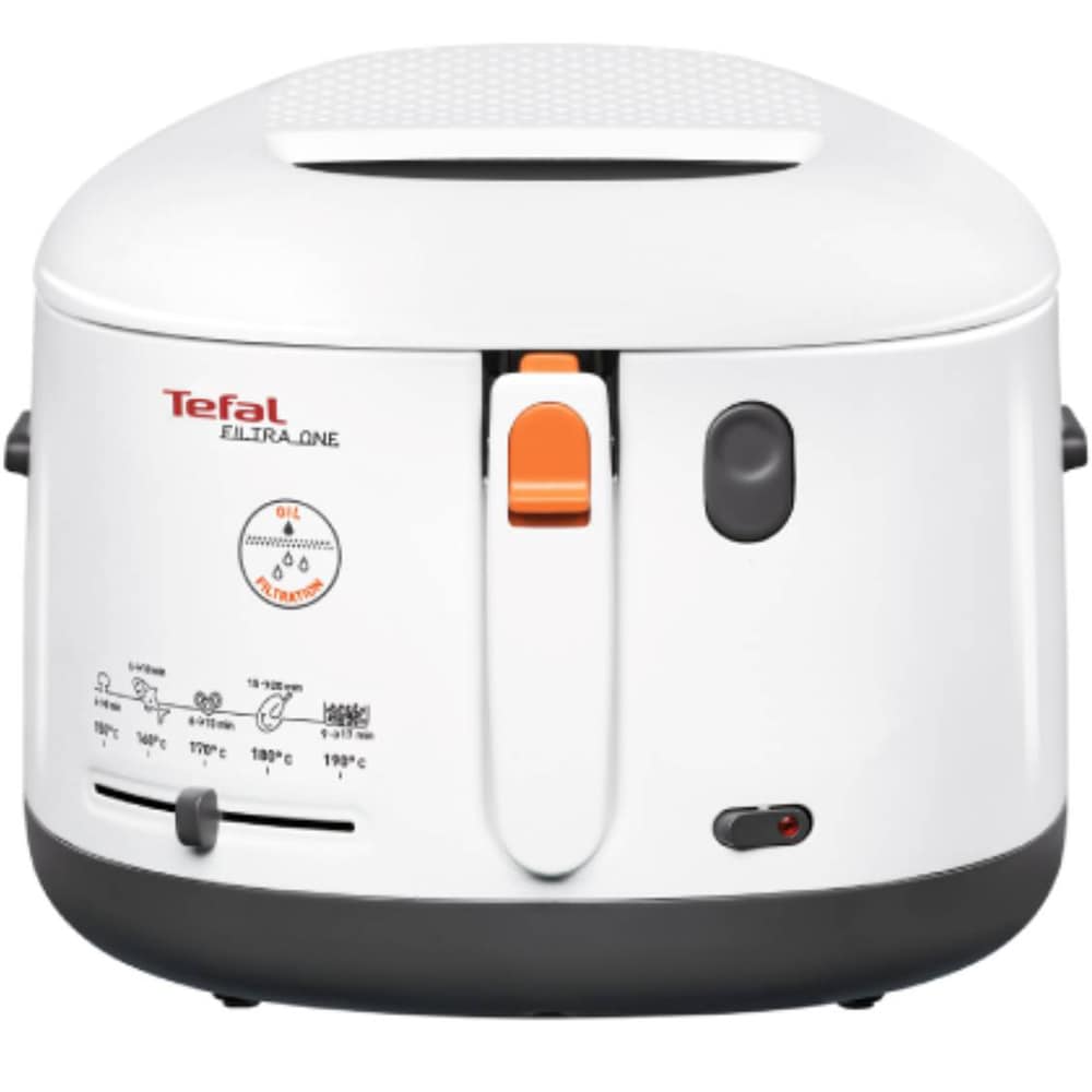 Friteuza TEFAL One Filtra FF1621, 1.2kg, 2.1l, 1900W, filtru ulei, alb-gri inchis