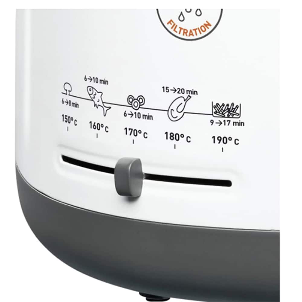 Friteuza TEFAL One Filtra FF1621, 1.2kg, 2.1l, 1900W, filtru ulei, alb-gri inchis