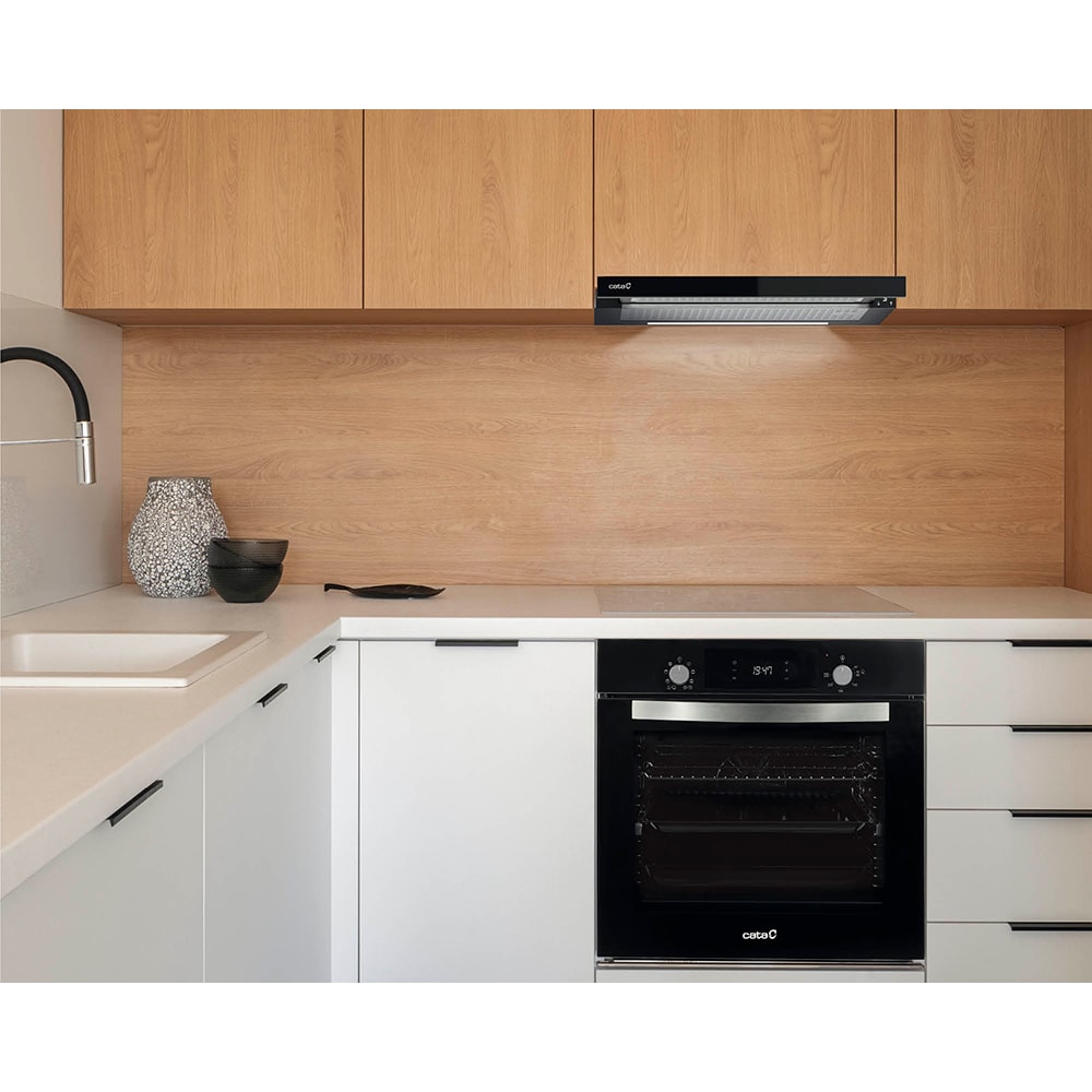 Hota incorporabila telescopica CATA TFH 6830 GBK, 1 motor, 600 m3/h, L 60 cm, negru