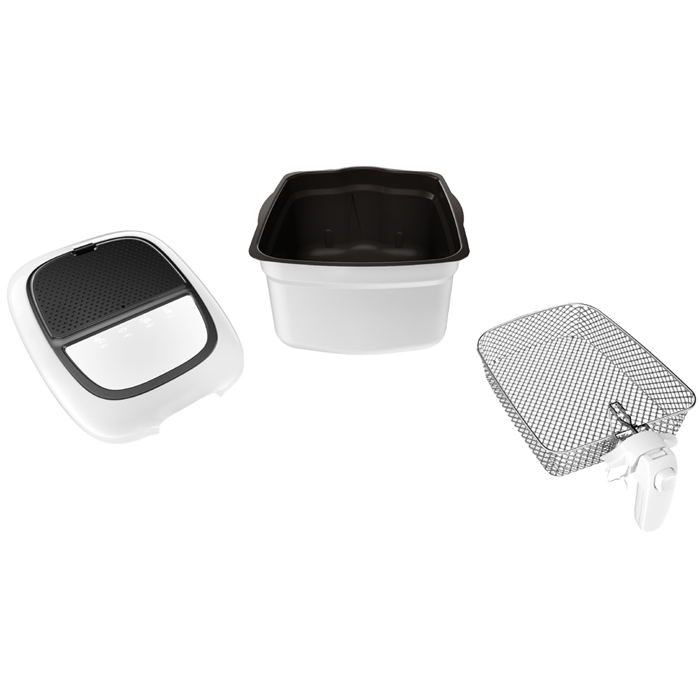 Friteuza cu ulei TEFAL Super Uno FR314030, 1.5kg, 2.2l, 1800W, alb-negru