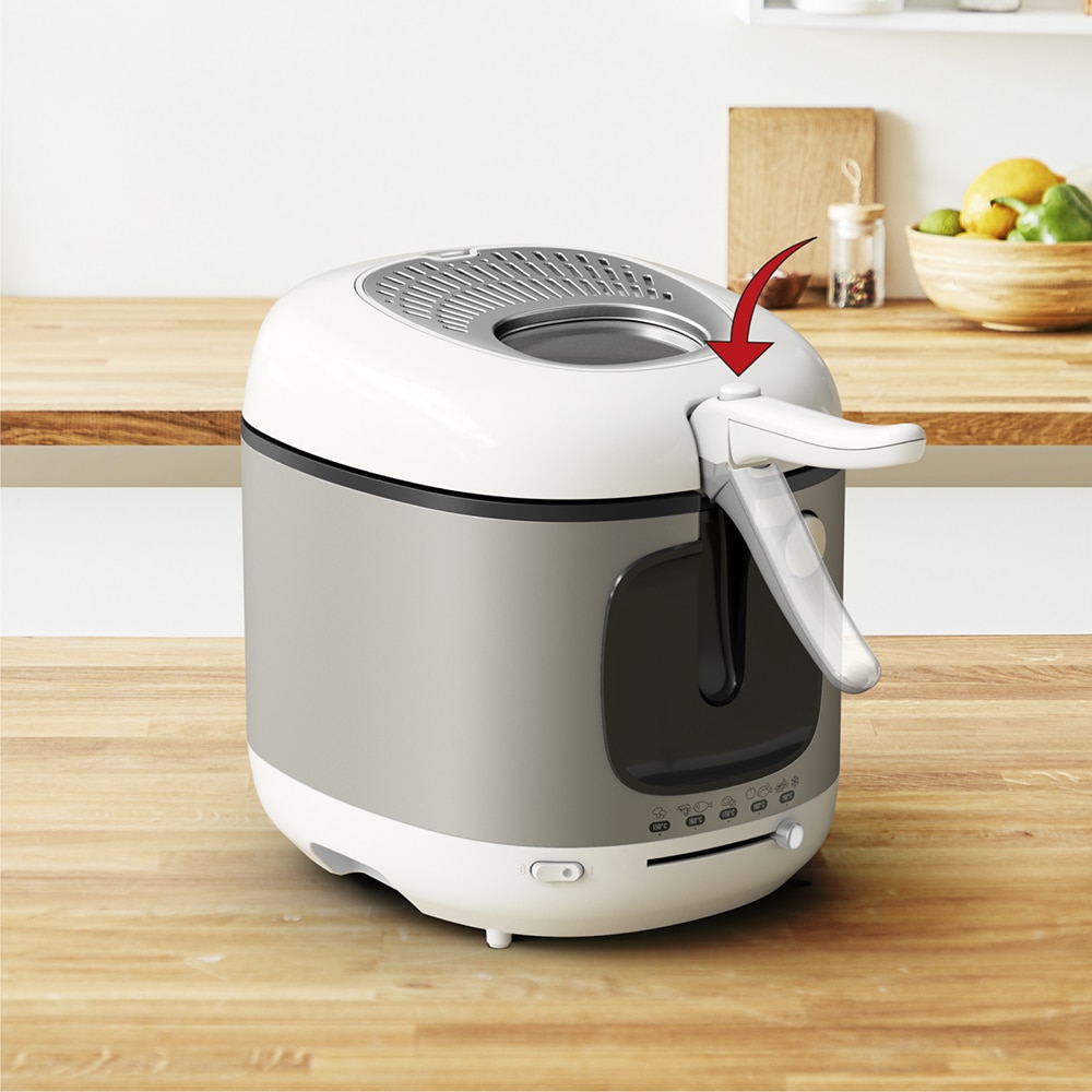 Friteuza TEFAL Mega FR480015, 2kg, 3.3l, 2100W, alb-argintiu