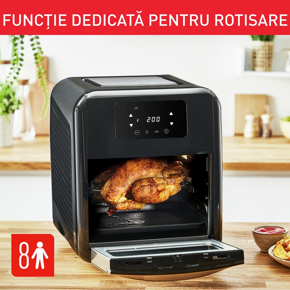 Friteuza cu aer cald multifunctionala TEFAL Easy Fry FW501815, 1.7kg, 11l, 2000W, negru-argintiu