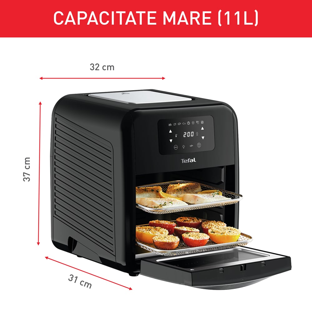 Friteuza cu aer cald multifunctionala TEFAL Easy Fry FW501815, 1.7kg, 11l, 2000W, negru-argintiu