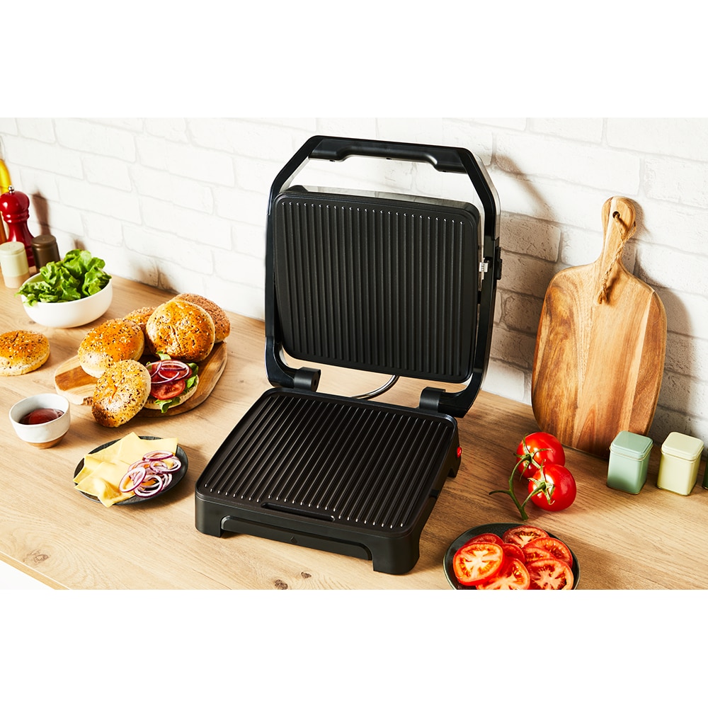 Gratar electric TEFAL Inicio Adjust GC272D10, 2180W, functie Panini, argintiu-negru