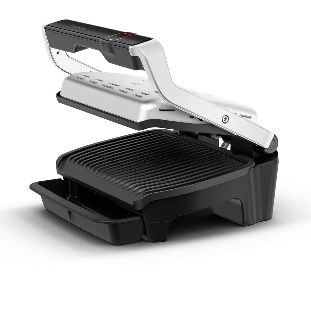 Gratar electric TEFAL OptiGrill Elite GC750D30, 2000W, 12 programe automate, argintiu-negru