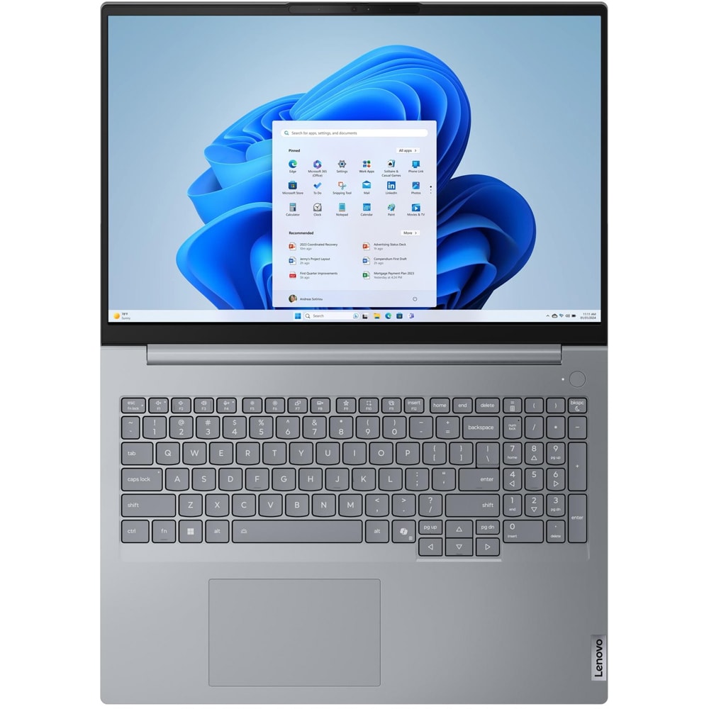 Laptop LENOVO ThinkBook 16 G9 IRL, Intel Core 5 210H pana la 4.8GHz, 16" WUXGA, 32GB, SSD 1TB, Intel Graphics, Free Dos, Arctic Grey