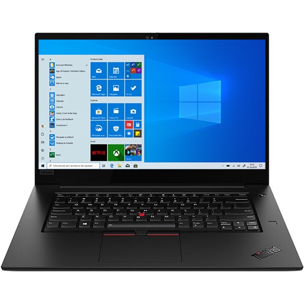Laptop LENOVO ThinkPad X1 Extreme Gen 2, Intel Core i7-9750H pana la 4.5GHz, 15.6" HDR 4K 16GB, SSD 512GB, NVIDIA GeForce GTX 1650 4GB, Windows 10 Pro, negru